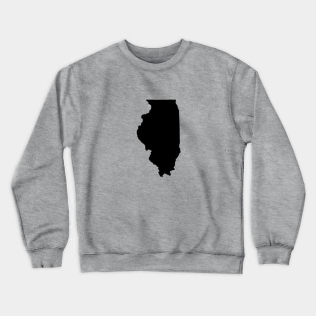 Illinois Black Crewneck Sweatshirt by AdventureFinder